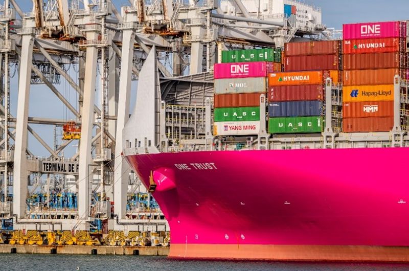ONE Trust au Havre : le premier porte-conteneurs équipé d&rsquo;un déflecteur à vent
