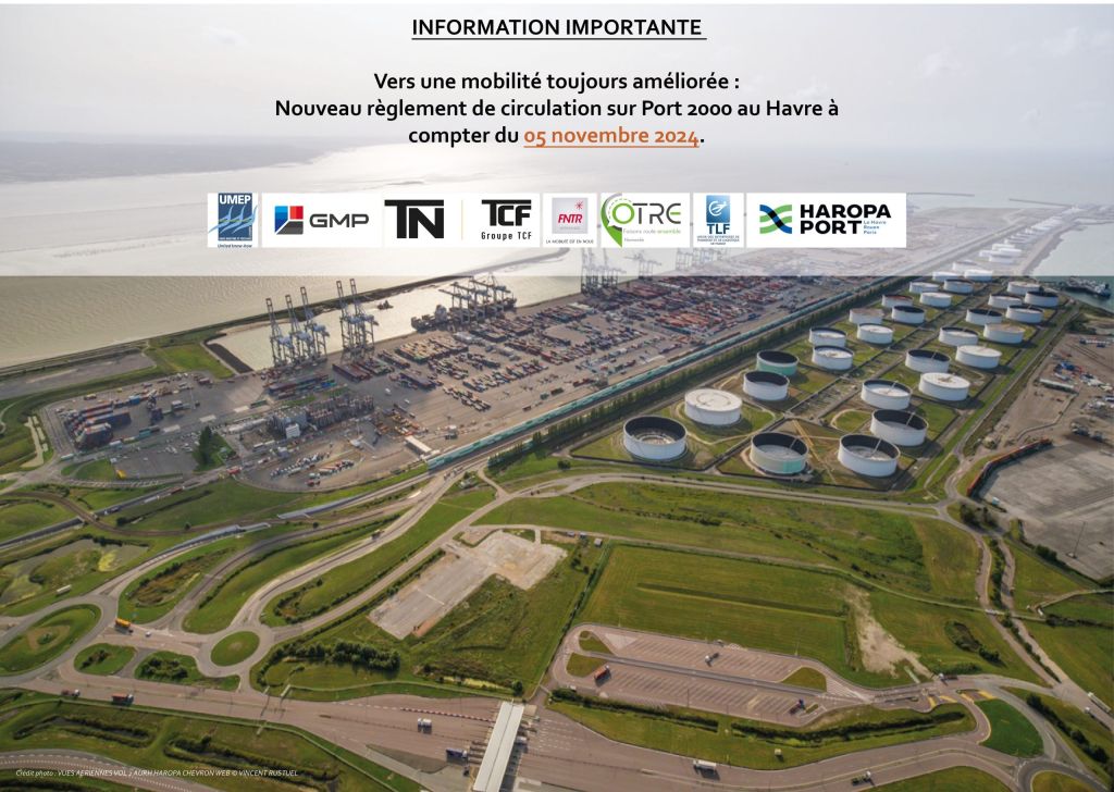 Communiqué – Vers une mobilité toujours améliorée :  Nouveau règlement de circulation sur Port 2000 au Havre à compter du 05 novembre 2024