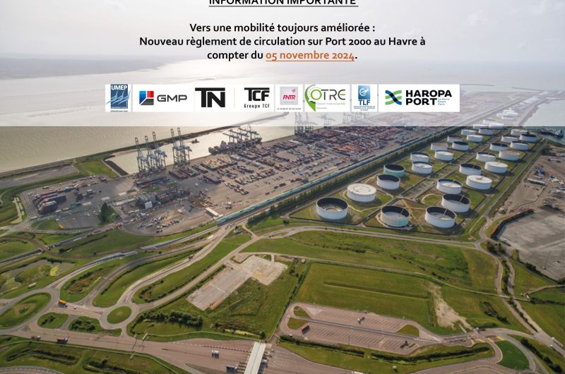 Communiqué – Vers une mobilité toujours améliorée :  Nouveau règlement de circulation sur Port 2000 au Havre à compter du 05 novembre 2024